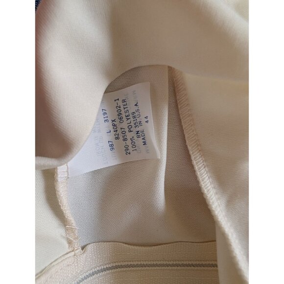 Vintage White Sleeveless Mock Neck Blouse Back Zipper Womens Sz 44 2x - Picture 4 of 6